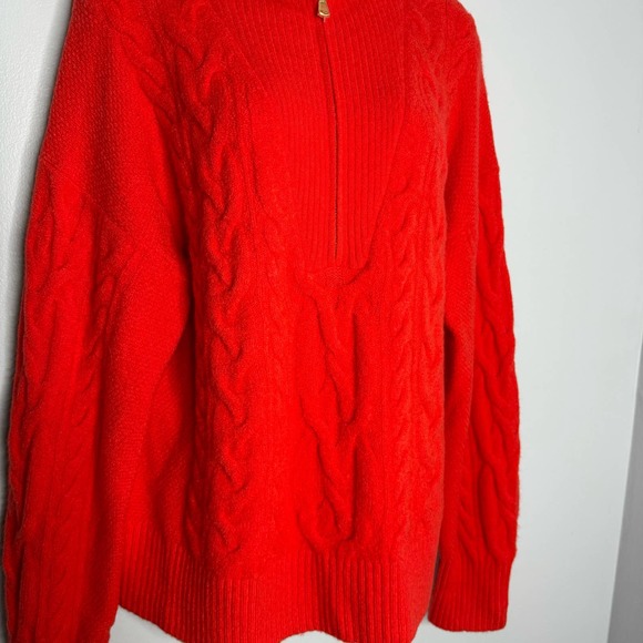 J Crew Women's Cable-knit half-zip sweater in Supersoft yarn - Picture 4 of 11
